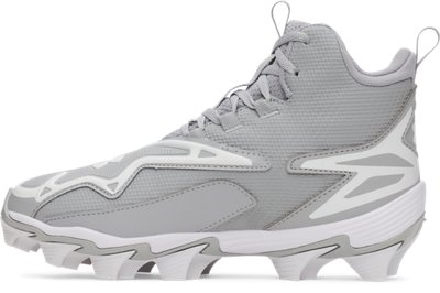 Бутсы Under Armour UA Harper 11 RM Jr. Baseball для мальчиков, цвет: Серый / Белый — фото 2