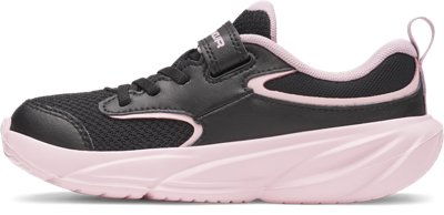 Кроссовки Under Armour UA Surge 5 Pre-School Running Shoes для девочек, цвет: Чёрный / Розовый — фото 2