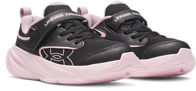 Кроссовки Under Armour UA Surge 5 Pre-School Running Shoes для девочек, цвет: Чёрный / Розовый — фото 3