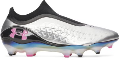 Under Armour Uomo Nero Scarpe Da Calcio Magnetico Elite 6 Fg Laceless Da / Metallico Argento / Rosa Frenzy 42.5