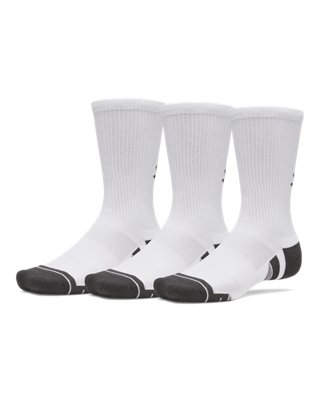 Chaussettes mi-hautes Under Armour Performance Tech unisexes (lot de 3 paires) Blanc / Blanc / Jet Gris M