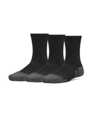 Chaussettes mi-hautes Under Armour Performance Tech pour enfant (lot de 3 paires) Ultimate Noir / Ultimate Noir / Jet Gris XS