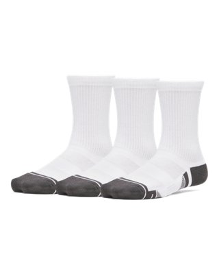 Chaussettes mi-hautes Under Armour Performance Tech pour enfant (lot de 3 paires) Blanc / Blanc / Jet Gris M