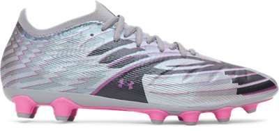 Under Armour Shadow Pro 4 AG Fußballstollenschuhe, unisex Stahl / Metallisch Silber / Schwarz 42.5