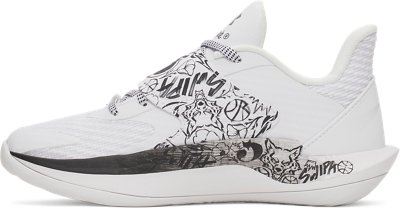 Детские кроссовки Under Armour UA D. Fox 2 x Sharpie Grade School Basketball, цвет: Белый / Чёрный — фото 2