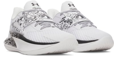Детские кроссовки Under Armour UA D. Fox 2 x Sharpie Grade School Basketball, цвет: Белый / Чёрный — фото 3