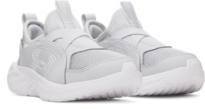 Кроссовки Under Armour UA Turbo Go Pre-School Running Shoes для девочек, цвет: Серый / Белый — фото 3