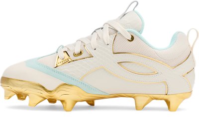 Мужские бейсбольные бутсы Under Armour Yard Icon TPU Kod, цвет: Серо-бежевый / Аквамариновый — фото 2