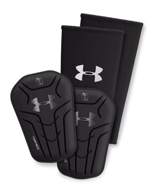 Аксессуары Under Armour UA Challenger Elite Adult Slip-In Soccer Shin Guard, цвет: Чёрный / Металлический
