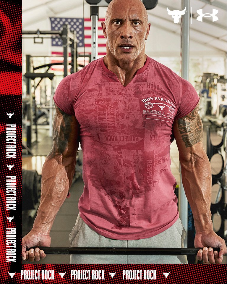 2022 Under Armour Men's UA Project Rock Brahma Bull T-Shirt Dwayne Rock  Johnson