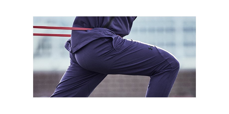 Men’s Under Armour Track Pants Purple White Coaching Wind Pants Large