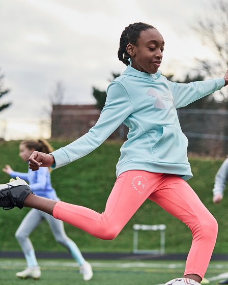 Hoodie with Logo - Under Armour Girls' Armour® Fleece Storm Big Logo -  Hoodie - Goskand Ski & Soccer Store