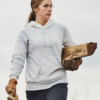 Under Armour Rival Blocked Long-Sleeve Hoodie for Ladies - Blizzard/Halogen  Blue - XL in 2023