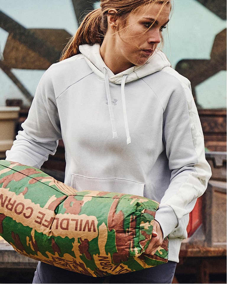 Comprar Sudadera Under Armour Rival Fleece HB Hoodie Mujer Beige por 38,95 €