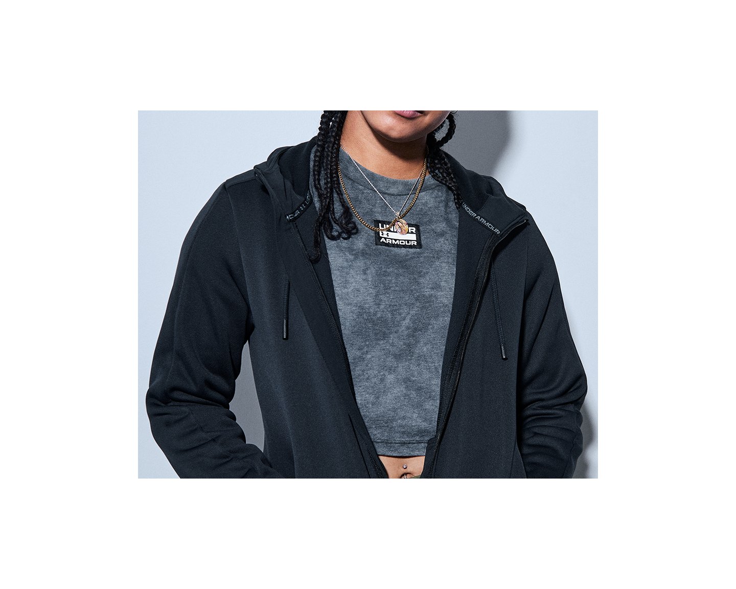 UNDER ARMOUR Sports sweat jacket 'Essential' in Black