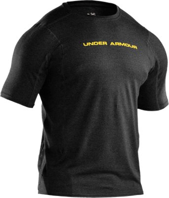 Men’s UA HeatGear® Touch Fitted Short Sleeve Crew, Asphalt Heather, zoomed image