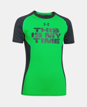 Boys’ UA HeatGear® Armour Up Short Sleeve Fitted Shirt EXTRA 25% OFF ALREADY INCLUDED $14.24