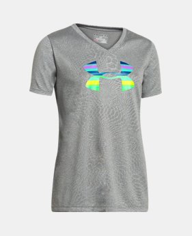 Girls' UA Tech™ Big Logo V-Neck 1 Color $18.99