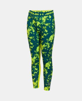 Boys’ UA HeatGear® Armour Printed Fitted Leggings 1 Color $23.99