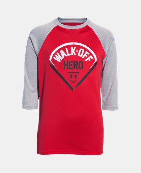 Boys’ UA Walk Off Hero ¾ Sleeve T-Shirt 1 Color $17.24