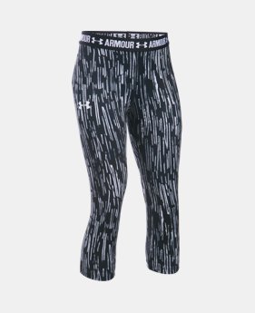 Girls’ UA HeatGear® Armour Printed Capri LIMITED TIME: FREE SHIPPING $39.99