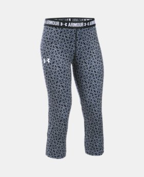 Girls’ UA HeatGear® Armour Printed Capri 3 Colors $39.99
