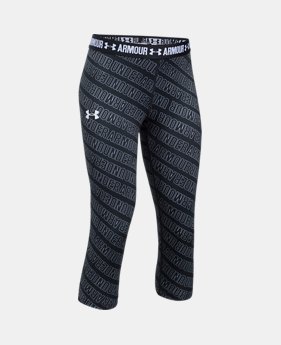 Girls' UA HeatGear® Armour Printed Capris 2 Colors $20.99 to $26.24