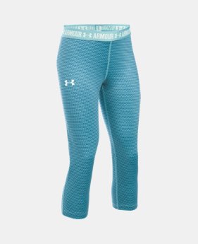 Girls’ UA HeatGear® Armour Printed Capri 1 Color $39.99