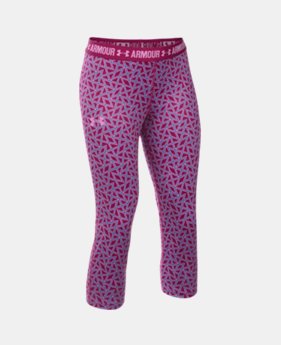 Girls' UA HeatGear® Armour Printed Capris 2 Colors Available $34.99
