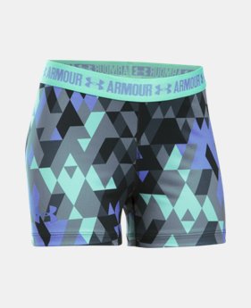 Best Seller Girls’ UA HeatGear® Armour Printed 3” Shorty $24.99