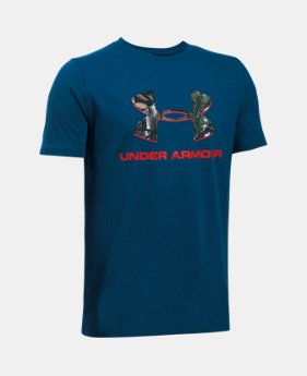 Boys' UA Camo Fill Big Logo Short Sleeve T-Shirt 1 Color $19.99