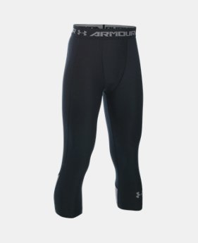 Boys' UA HeatGear® Armour Up Fadeaway Fitted ¾ Leggings 2 Colors $20.24