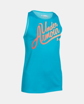 Girls’ UA Aloha Wordmark Tank 1 Color $29.99