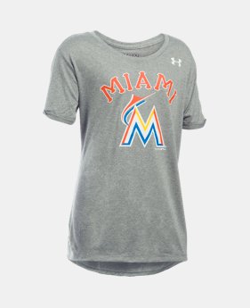 Girls’ Miami Marlins UA Tech™ T-Shirt 1 Color Available $24.99