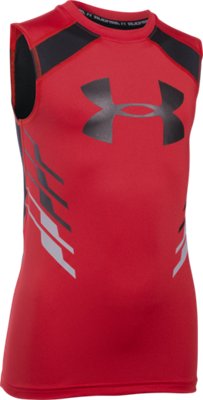 Boys' UA HeatGear® Armour Up Fadeaway Fitted Tank Under Armour US