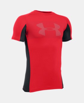 Boys' UA HeatGear® Armour Up Short Sleeve 1 Color $13.49