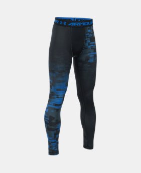 Boys' UA ColdGear® Armour Up Printed Legging 1 Color $20.99