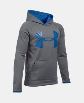 Boys' UA Storm Armour® Fleece Highlight Big Logo Hoodie LIMITED TIME: FREE SHIPPING 2 Colors $49.99