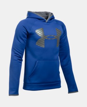 Boys' UA Storm Armour® Fleece Highlight Big Logo Hoodie 3 Colors $49.99