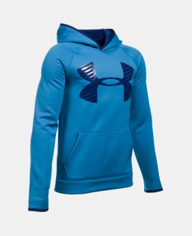 Boys' UA Storm Armour® Fleece Highlight Big Logo Hoodie 1 Color $20.24 to $25.49