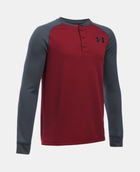 Boys' UA Waffle Henley LIMITED TIME: FREE SHIPPING 1 Color $39.99
