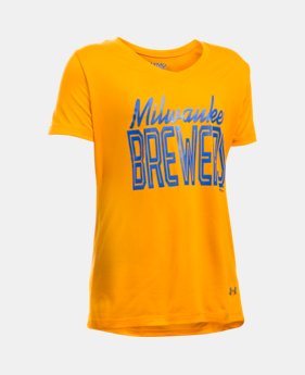 Girls' Milwaukee Brewers UA Techâ„¢ T-Shirt 1 Color $14.24