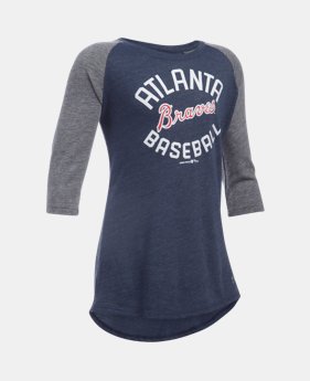 Girls' Atlanta Braves UA Tri-Blend ¾ Sleeve 1 Color $17.24