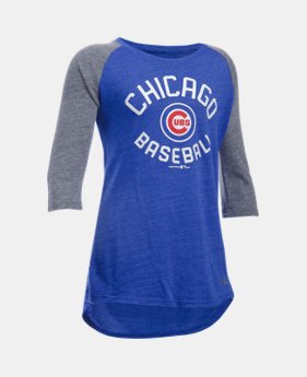 Girls' Chicago Cubs UA Tri-Blend ¾ Sleeve 1 Color $34.99