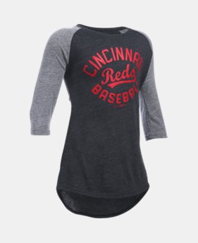 New Arrival Girls' Cincinnati Reds UA Tri-Blend ¾ Sleeve 1 Color Available $29.99