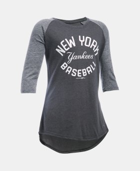 Girls' New York Yankees UA Tri-Blend ¾ Sleeve 1 Color $34.99