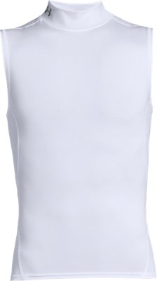 white sleeveless compression shirt