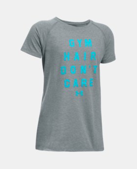 Girls' UA Gym Hair Don't Care T-Shirt 1 Color $19.99