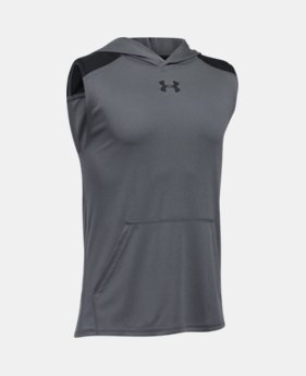 Boys' UA Techâ„¢ Block Sleeveless Hoodie 1 Color $17.24