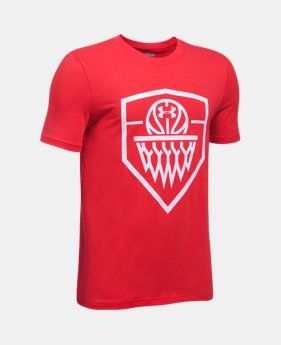 Boys' UA Basketball Badge T-Shirt 1 Color $22.99